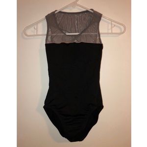 Black Leotard with Gray mesh by Motionwear